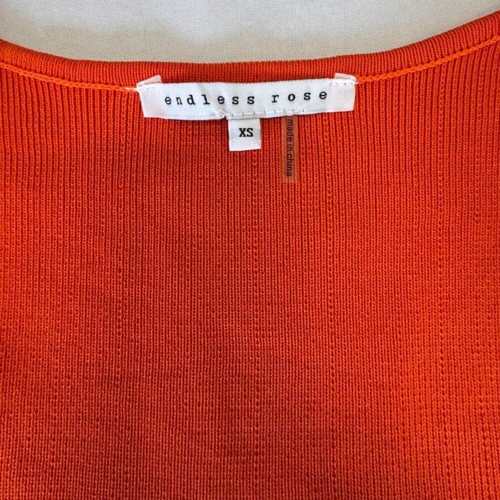 Endless Rose Cutout Knit Bodycon Dress Orange Size XS - Picture 6 of 15